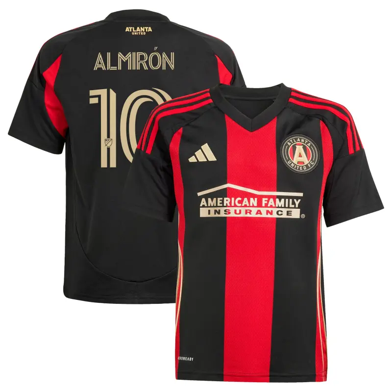youth atlanta united fc miguel almiron adidas black 2025 the connector replica player jersey