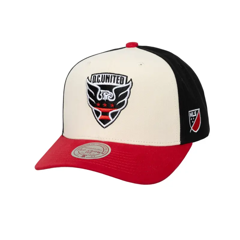 men8217s d.c. united mitchell amp ness cream brushed off pro crown snapback hat