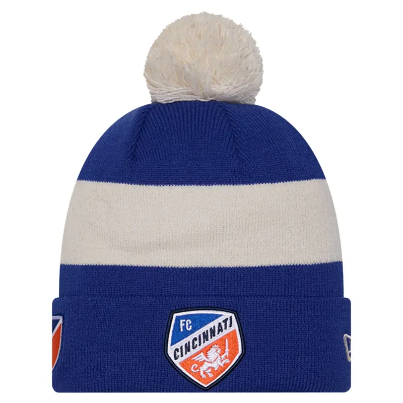 men8217s fc cincinnati new era blue 2024 kick off collection cuffed knit hat with pom