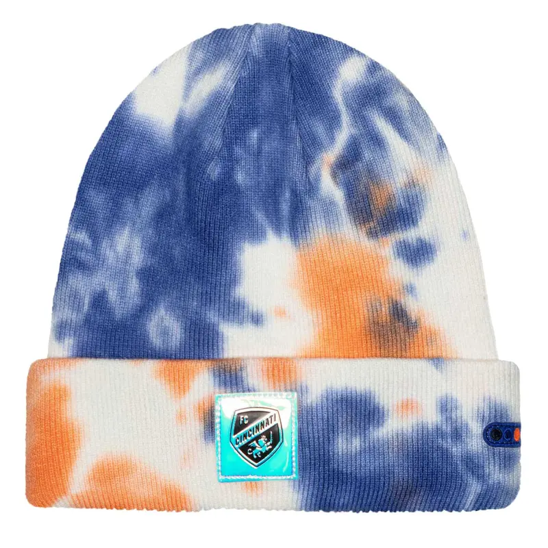 men8217s fc cincinnati psychedelic tie-dye cuffed knit hat