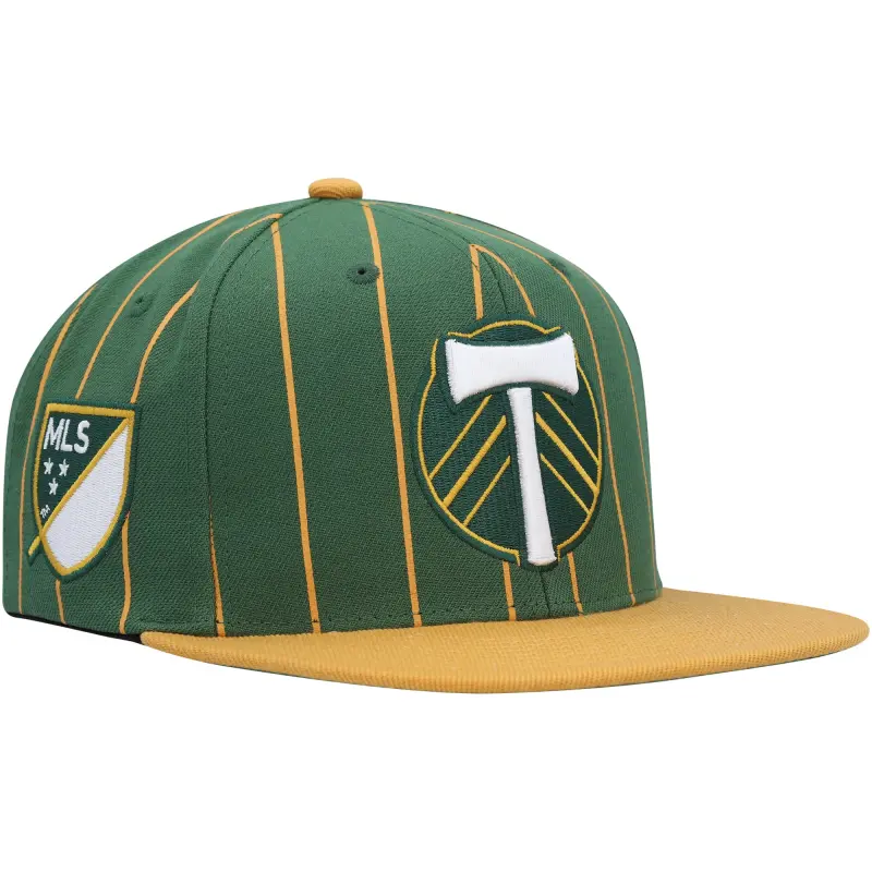 men8217s portland timbers mitchell amp ness green team pin snapback hat
