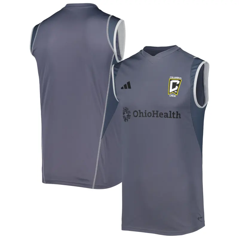 men8217s columbus crew adidas gray 2023 on-field sleeveless training jersey