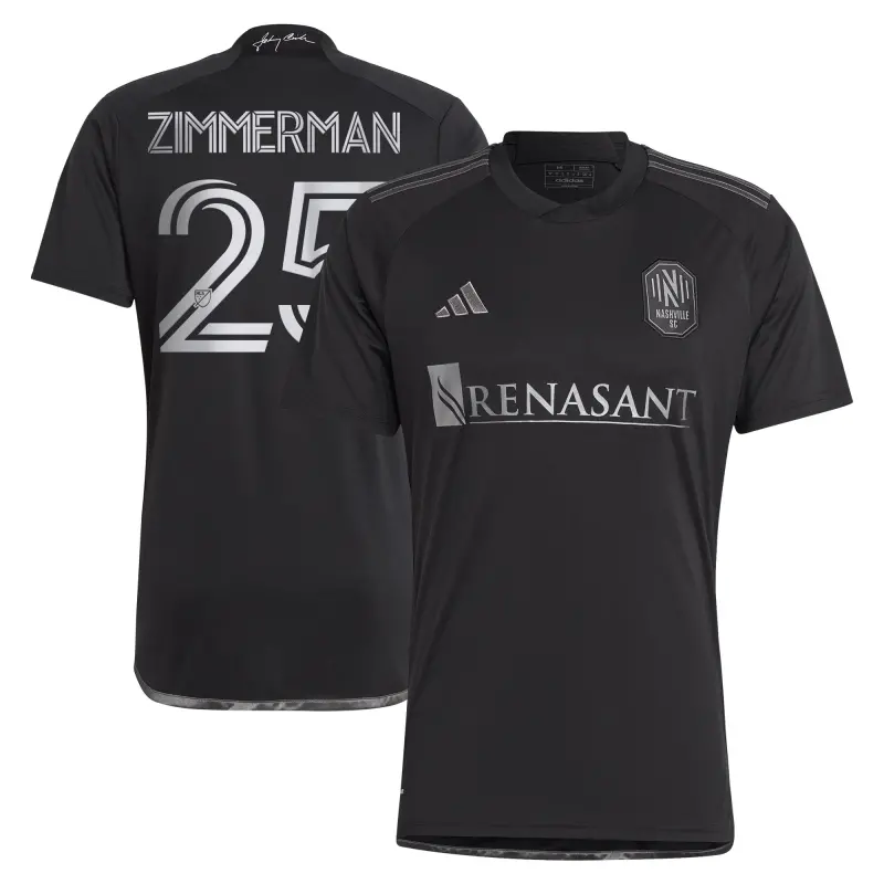 men8217s nashville sc walker zimmerman adidas black 2023 man in black kit replica player jersey