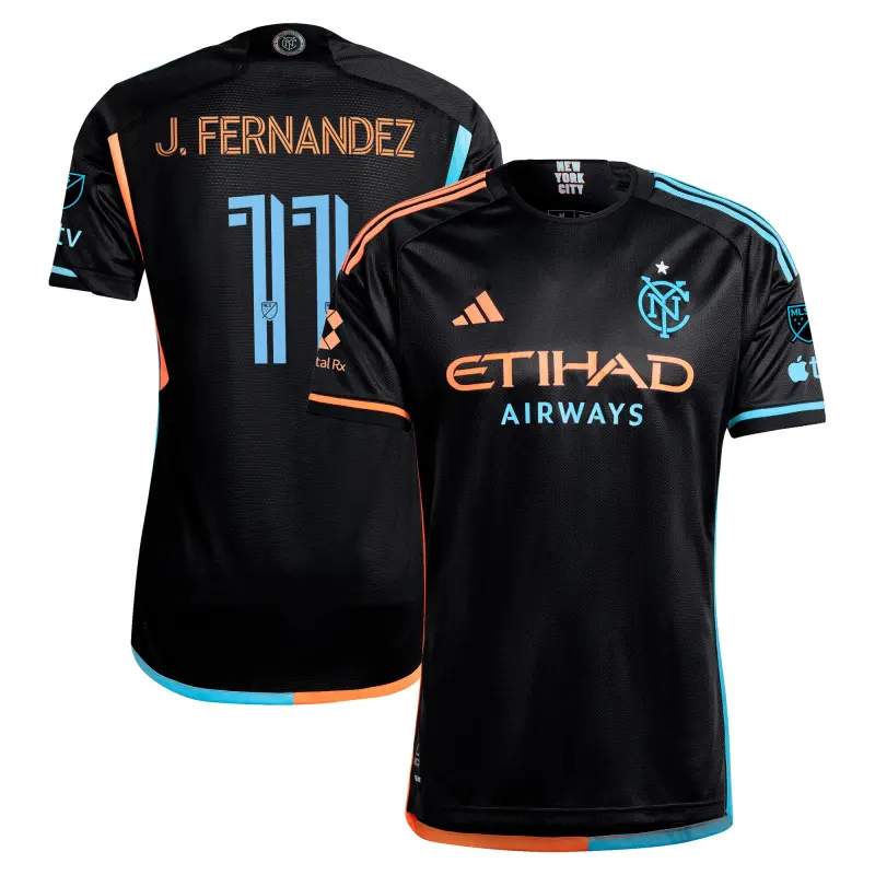 men8217s new york city fc julian fernandez adidas black 2024 247 kit authentic player jersey