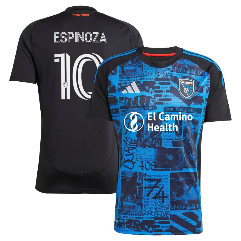 men8217s san jose earthquakes cristian espinoza adidas black 2025 headliner replica player jersey