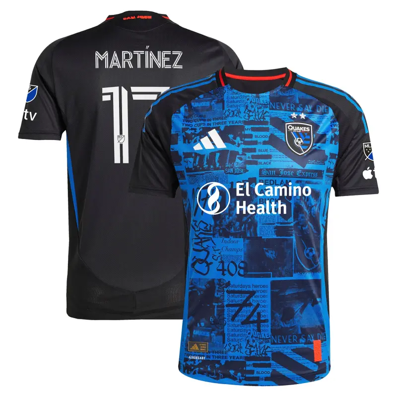men8217s san jose earthquakes josef martinez adidas black 2025 headliner authentic player jersey