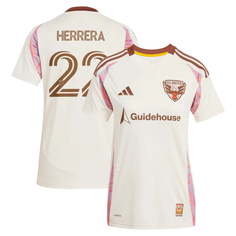 women8217s d.c. united aaron herrera adidas natural 2025 the soul kit replica player jersey